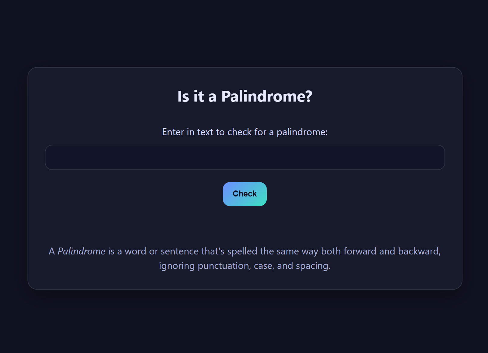 Palidrome